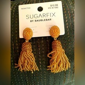 Sugarfix gold tassel earrings.